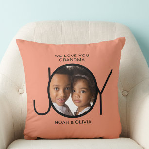 Personalised Grandchildren Names Photo Grandma Cushion