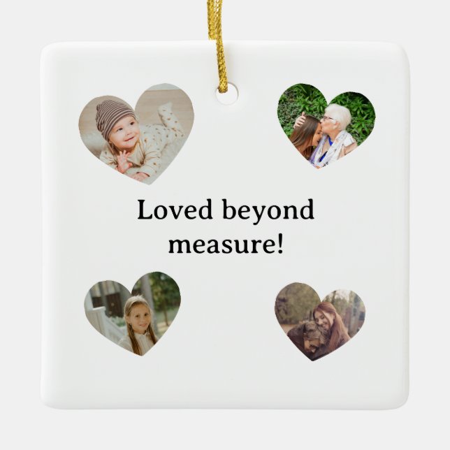 Personalised Grandchildren Photo Collage  Ceramic Ornament (Front)