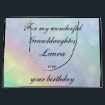 Personalised Granddaughter Birthday Large Gift Bag<br><div class="desc">Beautiful Rainbow design Personalised Granddaughter Birthday Gift Bag.</div>