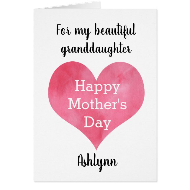 Personalised Granddaughter Mother's Day (Front)