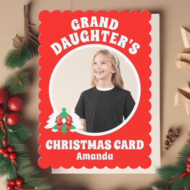 Personalised Granddaughter's Photo Christmas Holiday Card (Creator Uploaded)