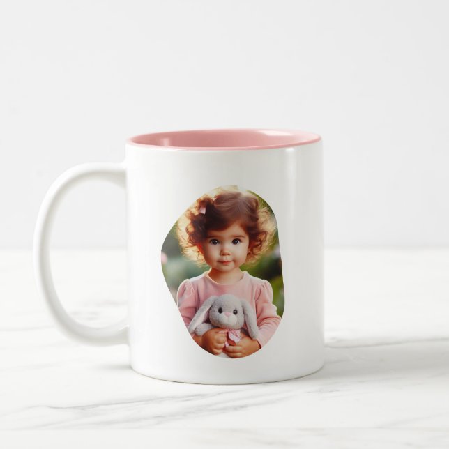 Personalised Grandkid Photo Proud Grandma Custom Two-Tone Coffee Mug (Left)