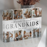 Personalised Grandkids Photo Block<br><div class="desc">Create your own grandchildren photo block using this template thats features 8 family pictures,  the saying 'they make life grand',  the word 'grandkids' in a trendy black/grey gradient font,  and their names.</div>