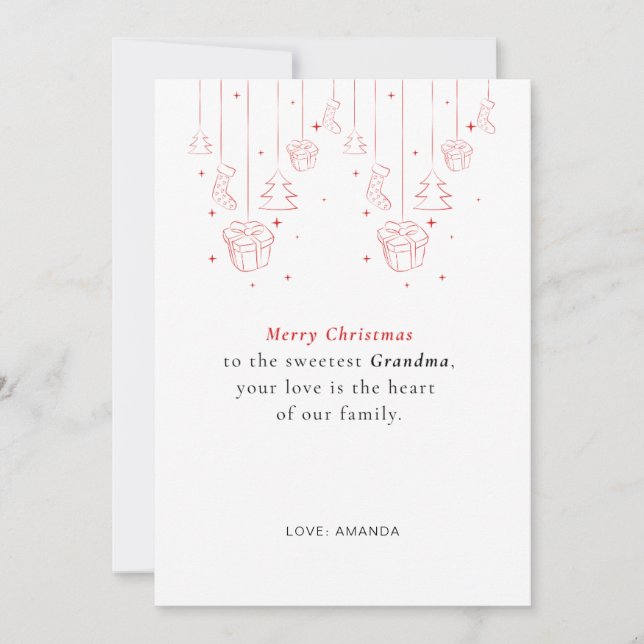 Personalised Grandma Christmas Card (Front)