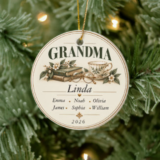 Personalised Grandma Christmas Ornament with Names