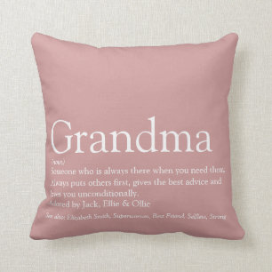 Personalised Grandma Definition Dusty Rose Pink Cushion