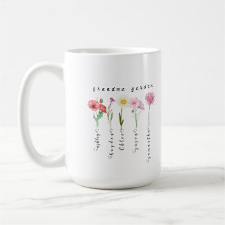 Personalised grandma garden birth flowers  coffee mug