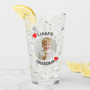 Personalised Grandma Glass Cup   Child Face Photo