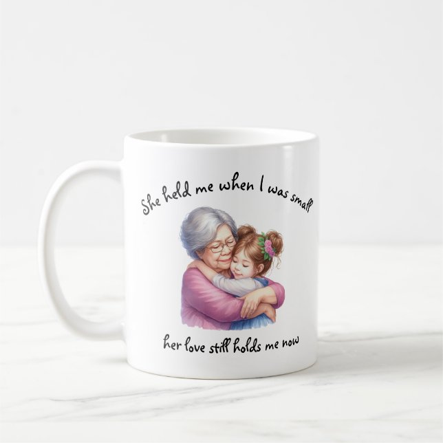 Personalised Grandma Hug Classic Mug, 325 ml Coffee Mug (Left)