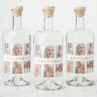 Personalised Grandma Liquor Label | Custom Photos