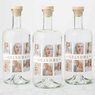 Personalised Grandma Liquor Label   Custom Photos