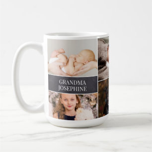 Personalised Grandma Name Photo Collage Coffee Mug