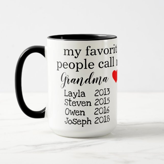 personalised grandma/nana mug with names (Left)