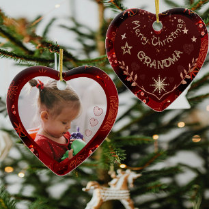 Personalised Grandma Photo Ceramic Ornament