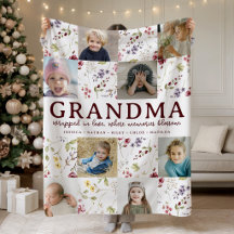 Personalised Grandma Photo Collage Wildflower
