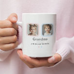 Personalised Grandma Photo Gift Coffee Mug<br><div class="desc">Make Grandma’s morning brighter with this personalised photo mug, featuring two framed photos of her favourite little ones and the sweet quote: “Grandma, you are our favourite.” With soft pastel accents and a clean, timeless design, this mug is the perfect gift for Mother’s Day, Grandparents’ Day, birthdays, or just because....</div>
