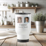 Personalised Grandma Photo Gift Travel Mug<br><div class="desc">Make Grandma’s coffee runs extra meaningful with this personalised photo travel mug, featuring two framed grandchild photos and the sweet sentiment: “Grandma, you are our favourite.” Perfect for staying warm and loved on the go, this stainless steel 15 oz commuter mug is a practical yet heartfelt gift for birthdays, Mother’s...</div>