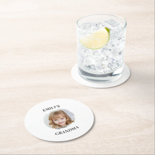 Personalised Grandma Photo Paper Coaster