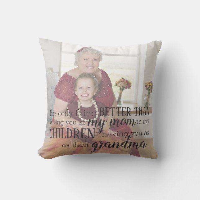 Personalised Grandma Photo Quote Pillow (Front)