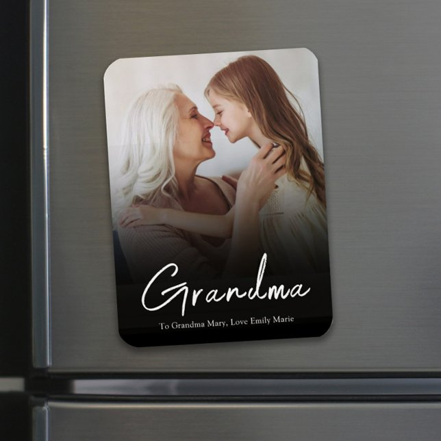 Personalised Grandma Photo Simple Modern Custom Magnet (Creator Uploaded)