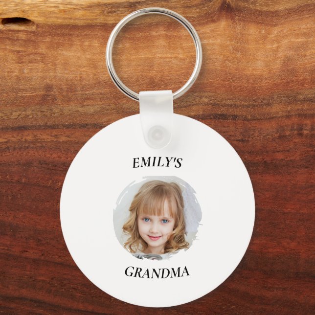 Personalised Grandma Photo & Text Keychain (Front)