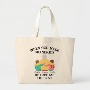 Personalised grandma quotes for mothers day large tote bag