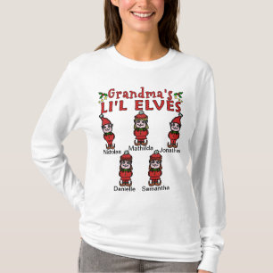 Personalised Grandma’s Li'l Elves 2 Boys 3 Girls T-Shirt