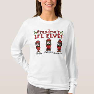 Personalised Grandma’s Li'l Elves 3 Girls T-Shirt