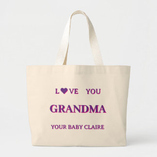 Personalised Grandma Script Large BAG PINK PURPLE