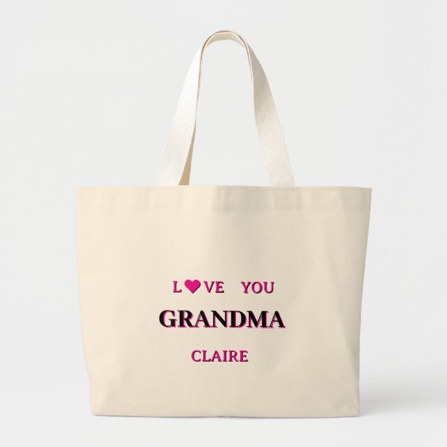 Personalised Grandma Script Large Tote Bag (Front)