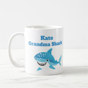 Personalised Grandma Shark Custom Name Coffee Mug
