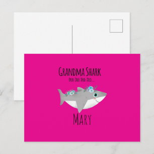 Personalised Grandma Shark Doo Doo Doo Postcard
