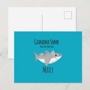 Personalised Grandma Shark Doo Doo Doo Postcard