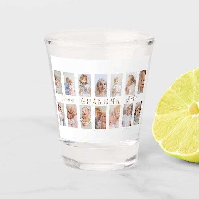 Personalised Grandma Shot Glass | Custom Photos (Front)
