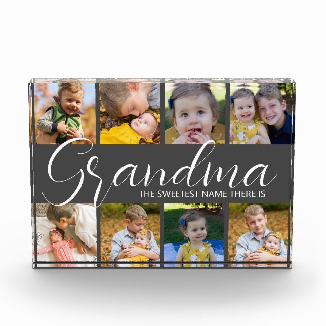 Personalised Grandma The Sweetest Name There Is Ph Photo Block (Front)