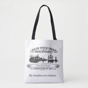 Personalised Grandma Was a Badass Salem Witch Tote Bag
