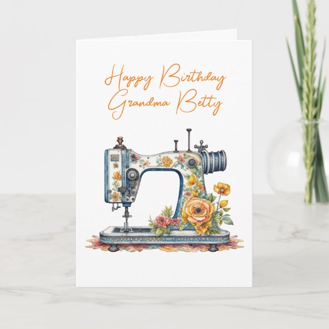 Personalised Grandma's Birthday | Vintage Card (Front)