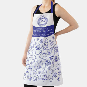 Personalised Grandma's Christmas Doodle Baking Apron