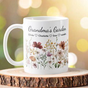 Personalised Grandma's Pretty Wildflower Garden Coffee Mug