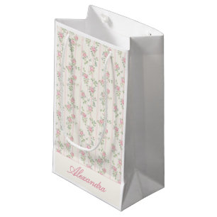 Personalised Grandmillennial Pink Floral Small Gift Bag