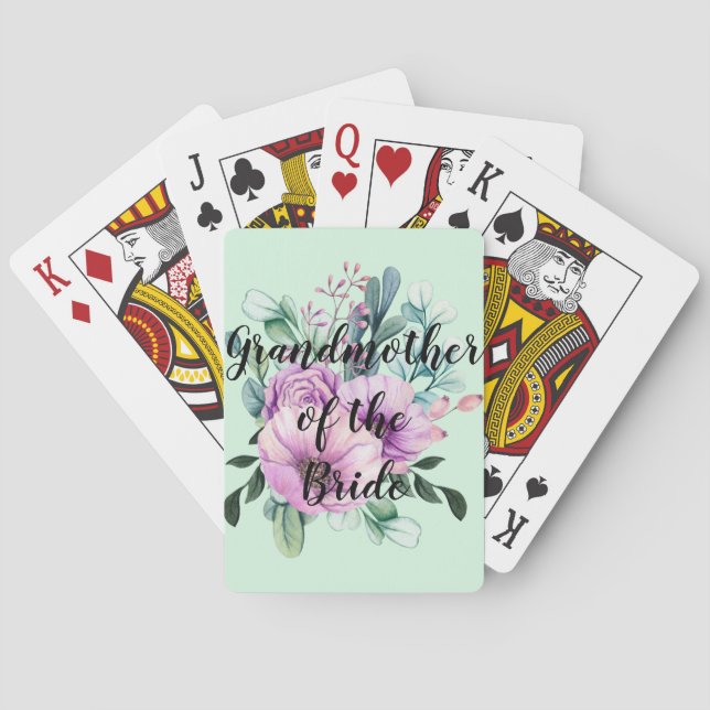 Personalised Grandmother of the Bride Groom Playing Cards (Back)