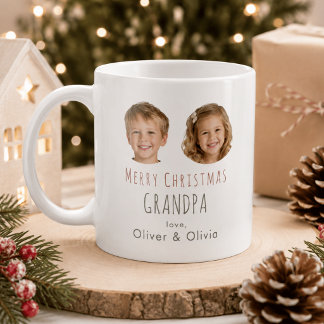 Personalised Grandpa Christmas Gift Photo Mug