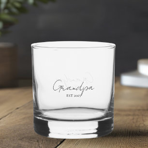 Personalised Grandpa EST 2025    New Grandpa Gift Whiskey Glass