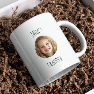 Personalised Grandpa Gift   Custom Grandchild Face Coffee Mug