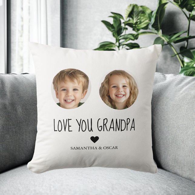 Personalised Grandpa Gift | Custom Grandchild Face Cushion (Creator Uploaded)