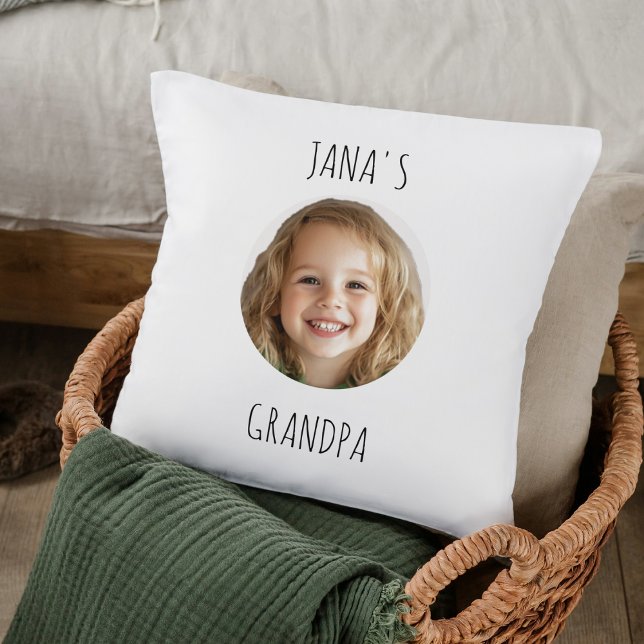 Personalised Grandpa Gift | Custom Grandchild Face Cushion (Creator Uploaded)