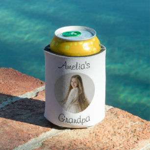 Personalised Grandpa Gift – Grandchild Face - Can Cooler