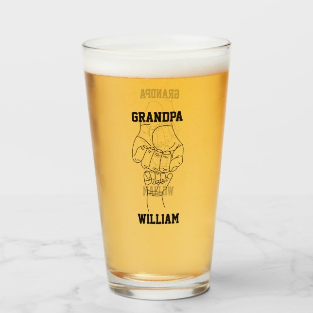 Personalised Grandpa Grandchild Gift Grandfather Glass (Front Filled)