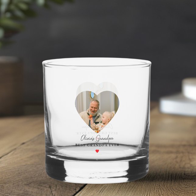 Personalised Grandpa Photo | Best Grandpa Ever Whiskey Glass (Creator Uploaded)