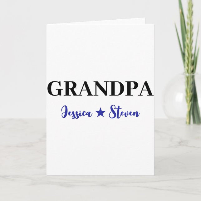 Personalised Grandpa Script T Shirt  Card (Front)